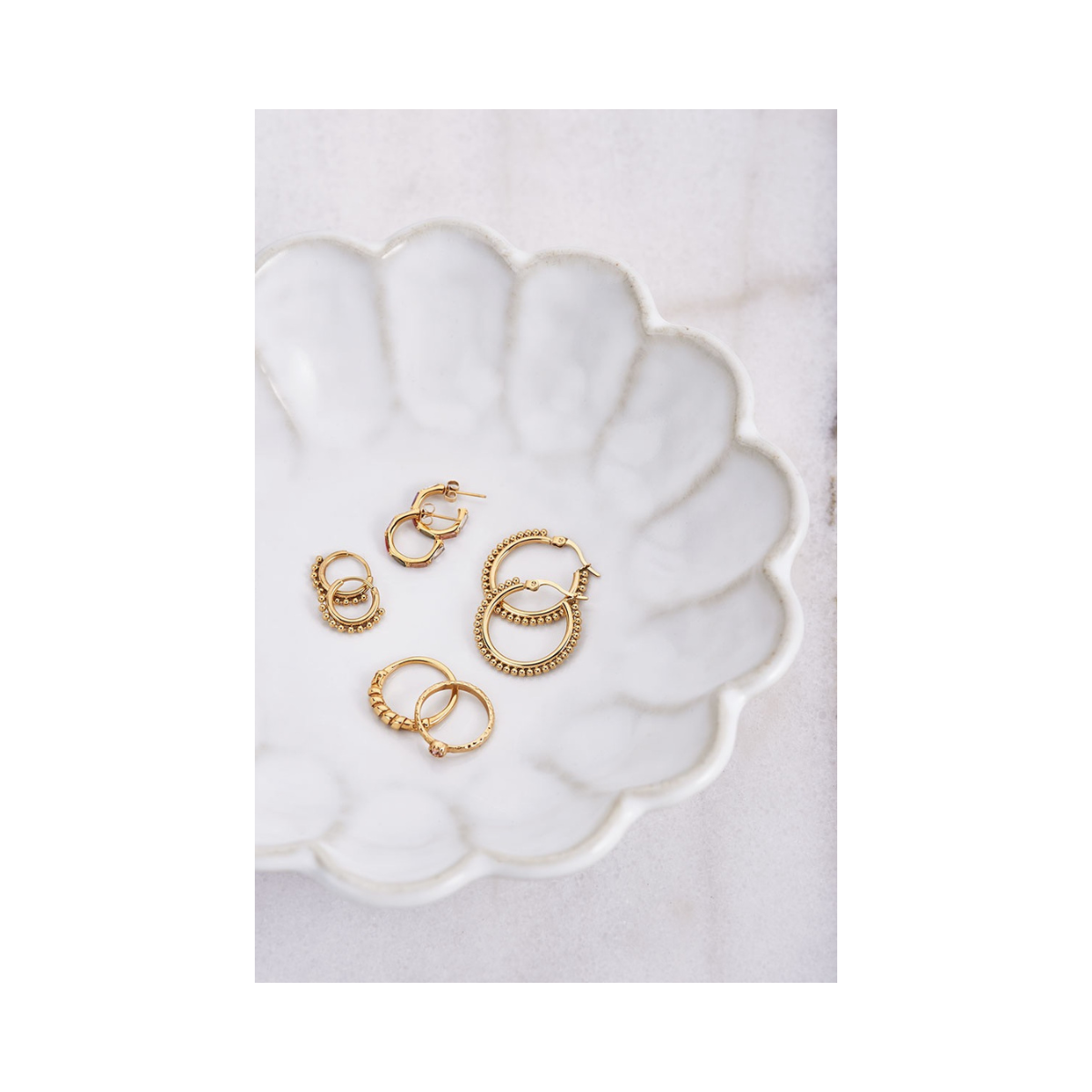 Oorringen Klein Bolletjes - 1200 Gold