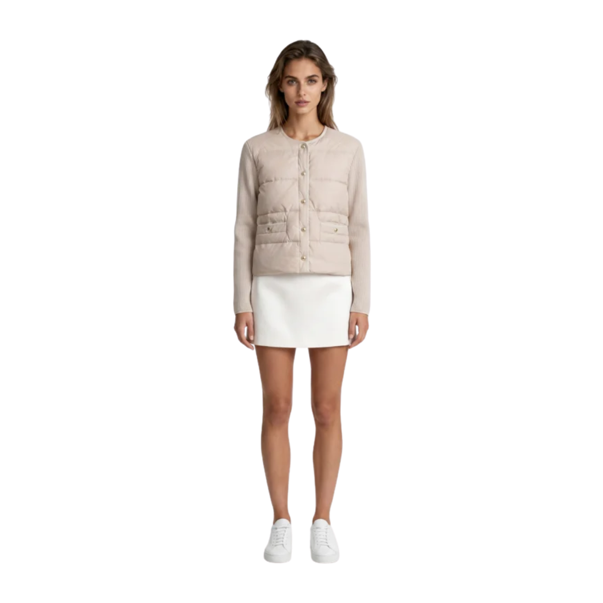 Nova down knitted jacket - Beige