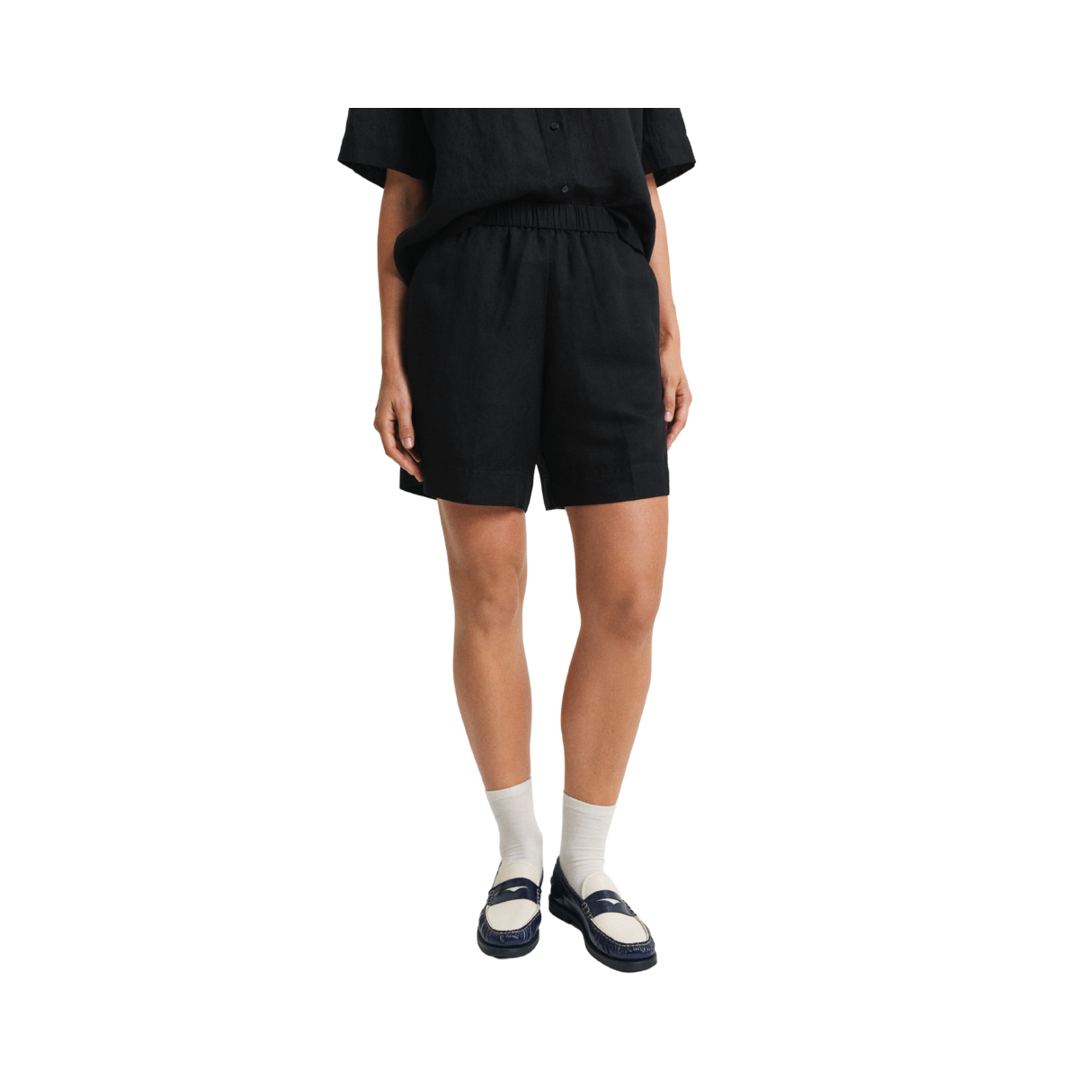 Rel Linen Blend Pull On Shorts - Black