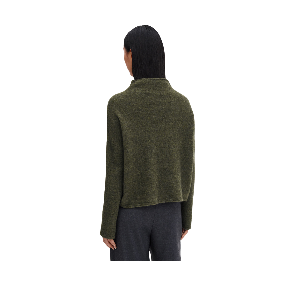 Mika Yak Funnelneck Sweater - Laurel Green