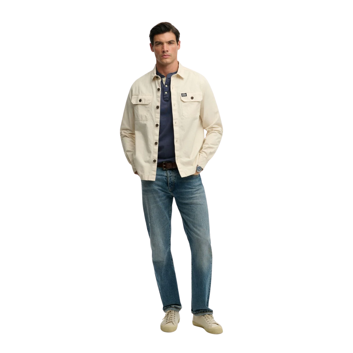 2 Pocket Overshirt - Oatmeal Beige