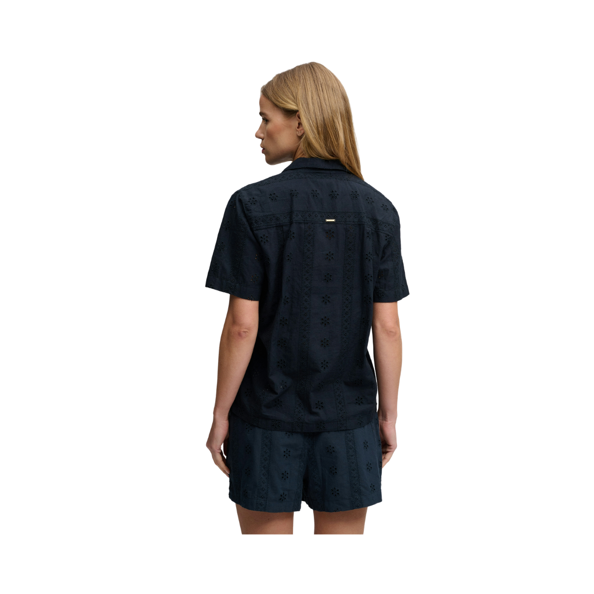 Heritage Broderie S/S Shirt - Eclipse Navy
