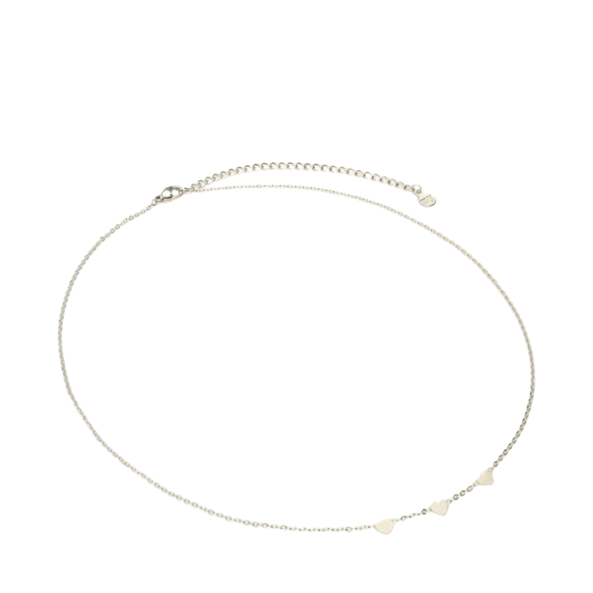 Necklace With Three Hearts - Silver