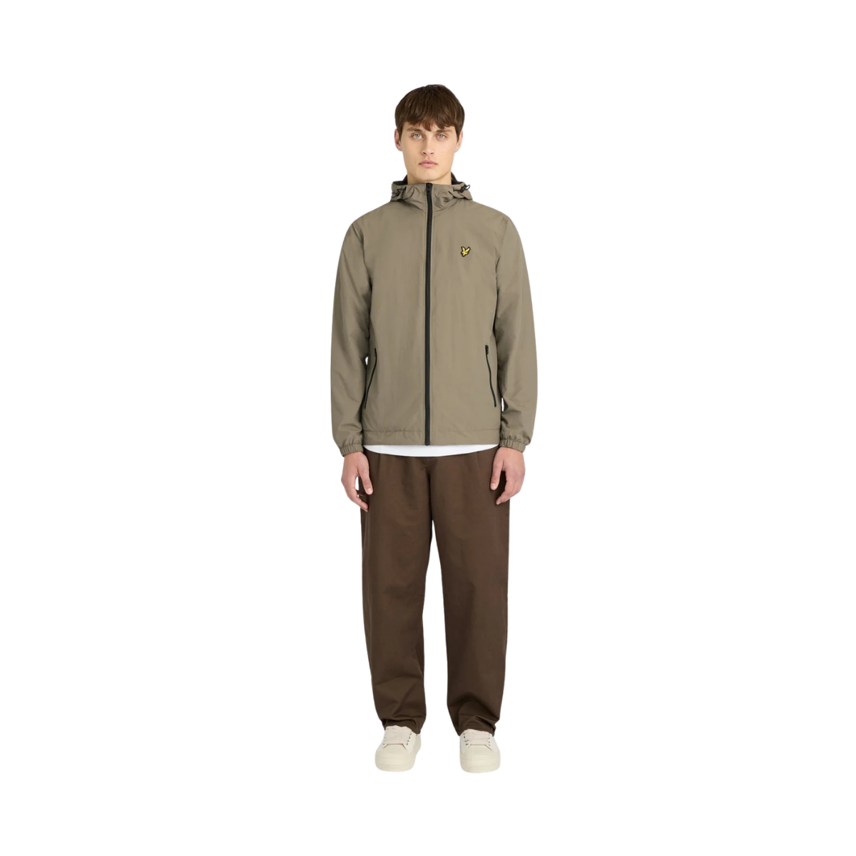 Contrast Hooded Jacket - Khaki Ash