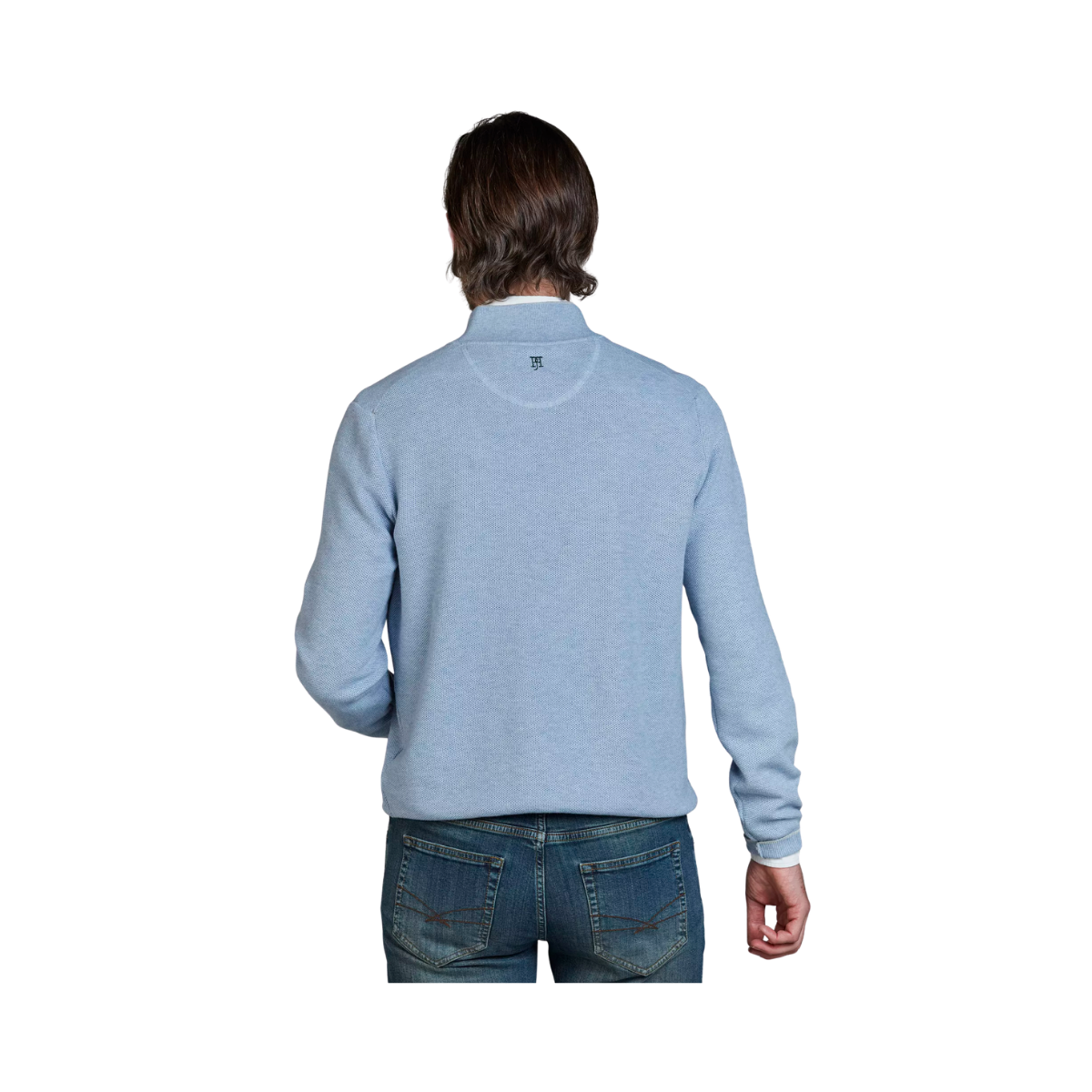 Half Zip Structure Knit - Blue