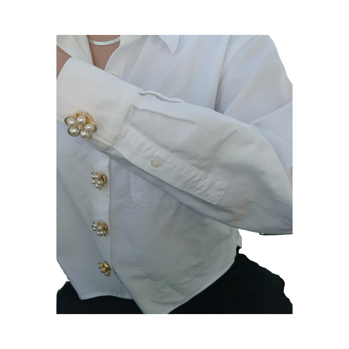 Felicia styck - Gold Framed Pearl Flower