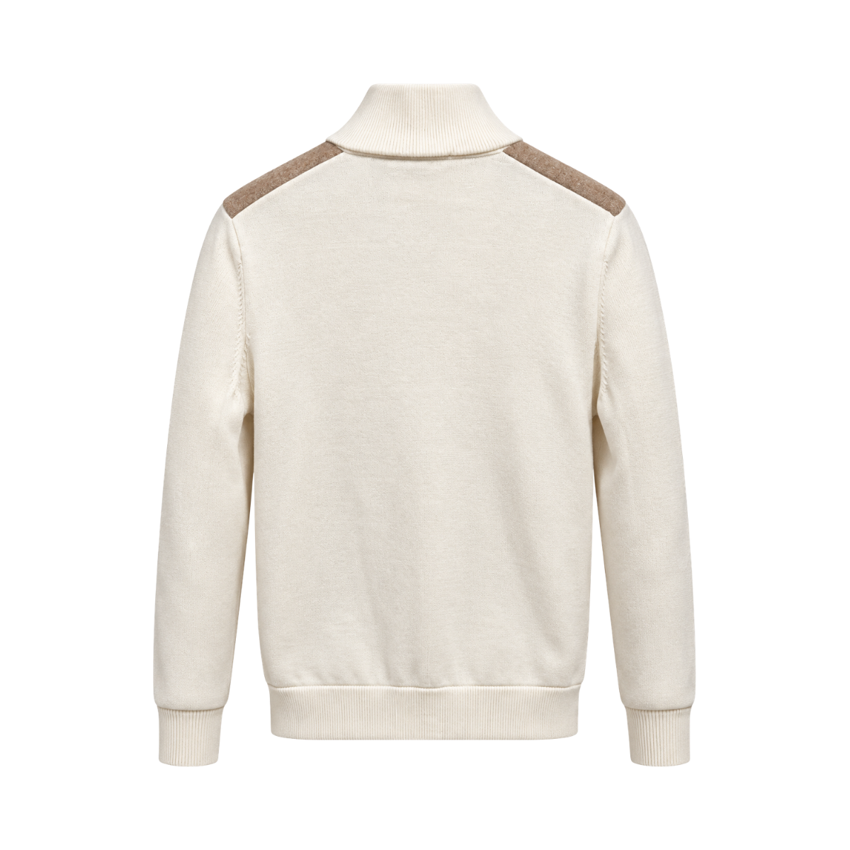 Knit Zip Jacket - White / Beige