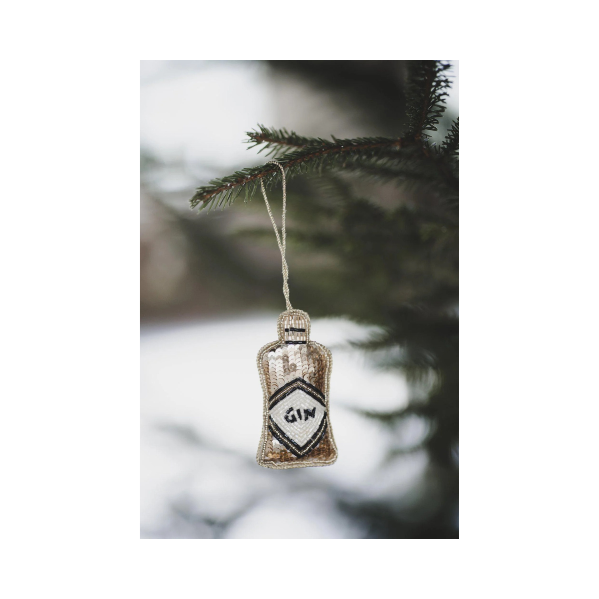 Ornament Bottle Julgransdekoration - gold