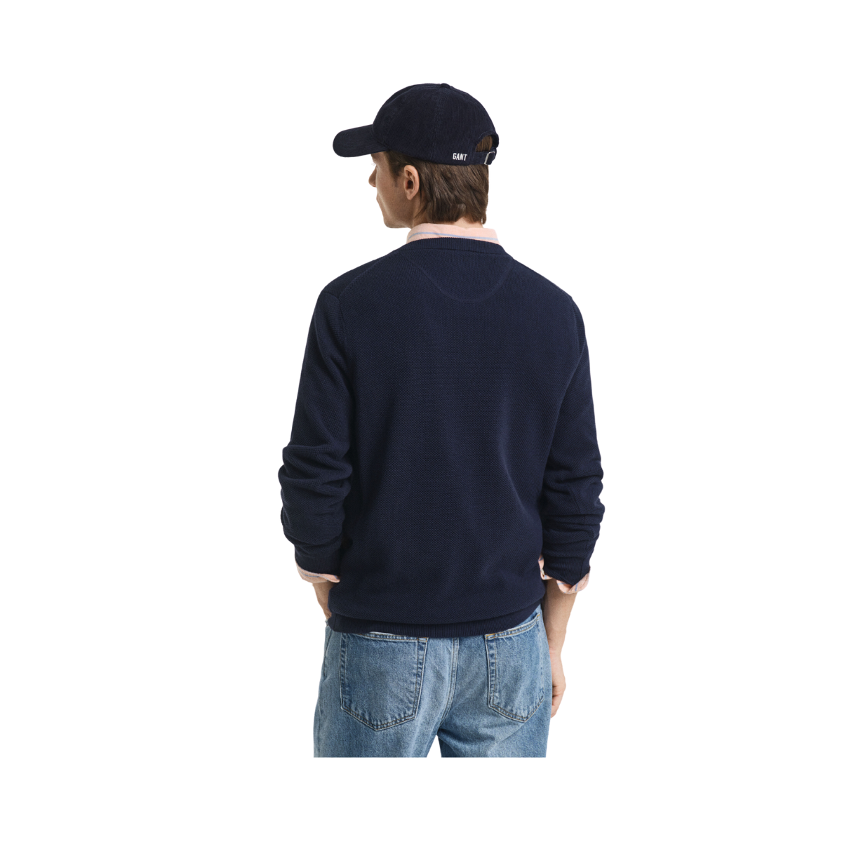 Cotton Pique C-Neck - Evening Blue