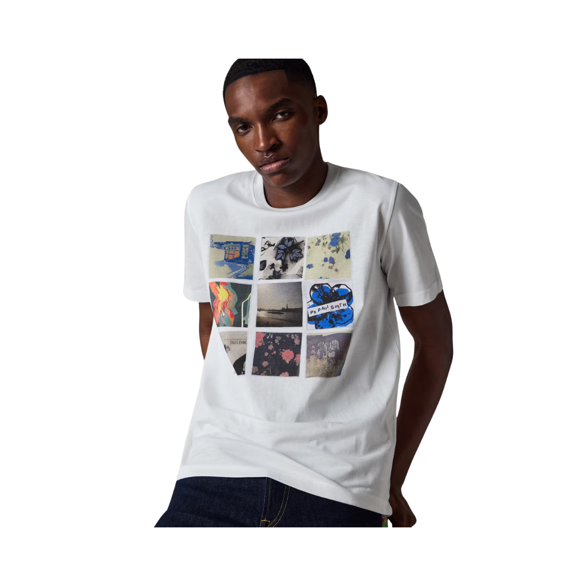 Reg Fit T-Shirt Squares - White