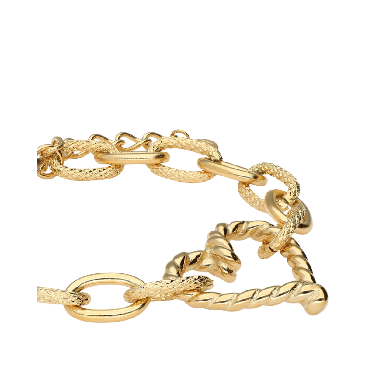 Bracelet chain twisted heart - Gold