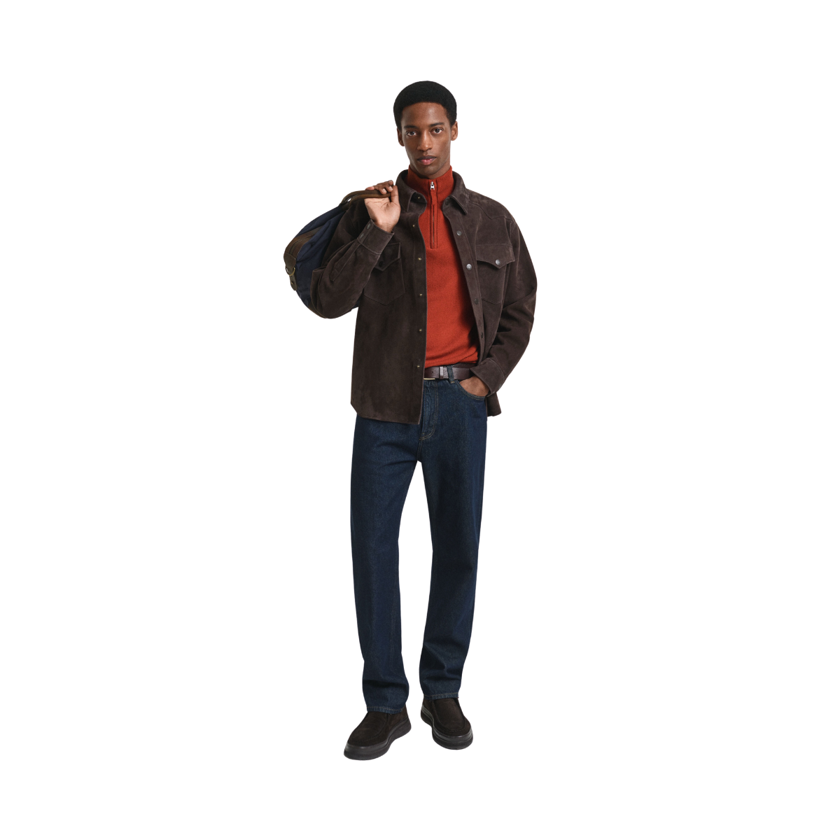 Superfine Lambswool Half Zip - Modern Rust