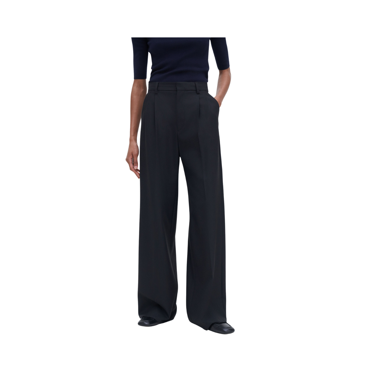 Darcey Wool Trousers - Black