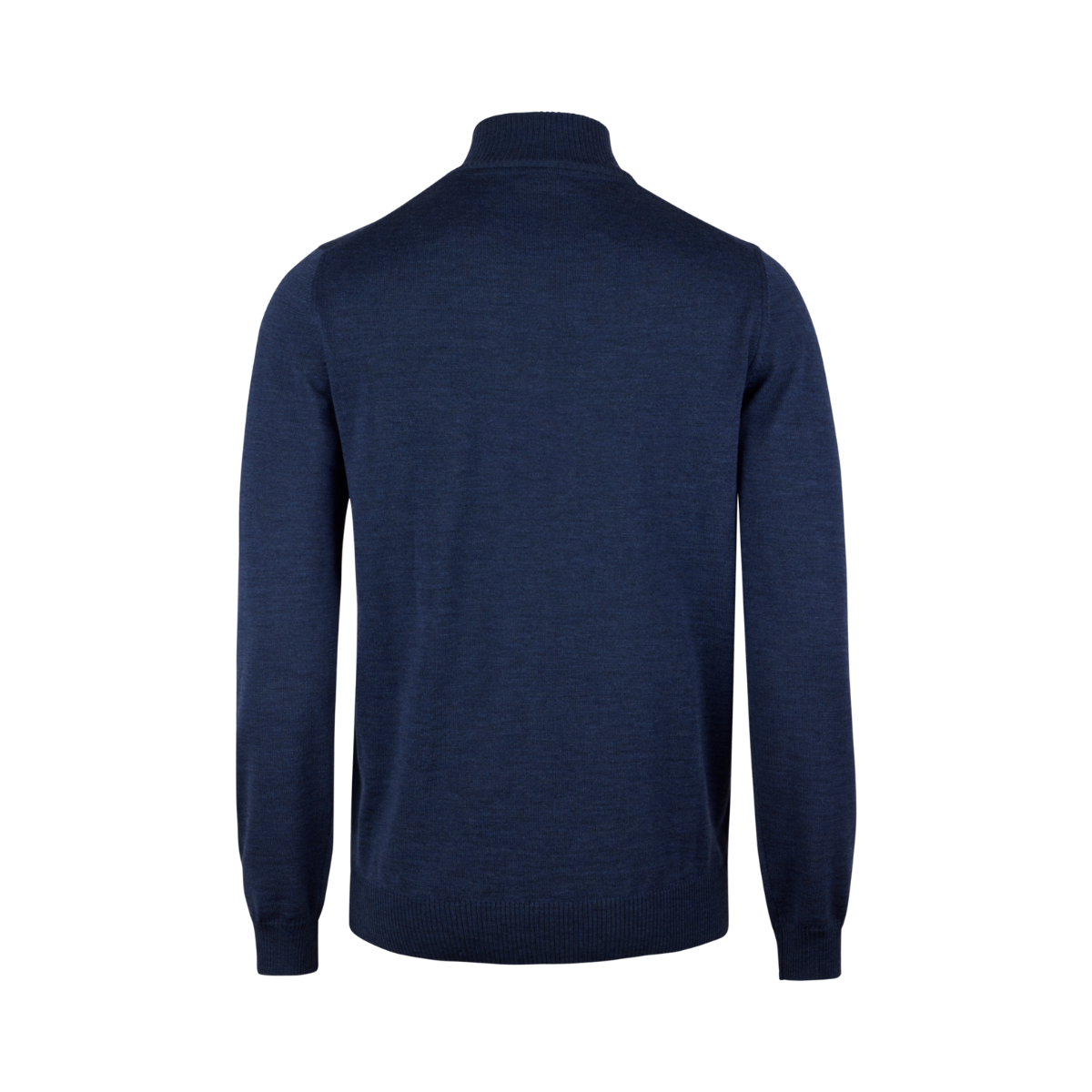 Sweater Knitted Half Zip Merino - Dark Blue