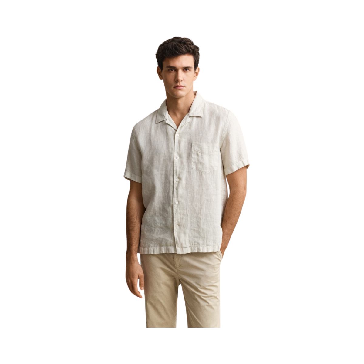 Gmnt Dyed Linen Camp Shirt - Sand