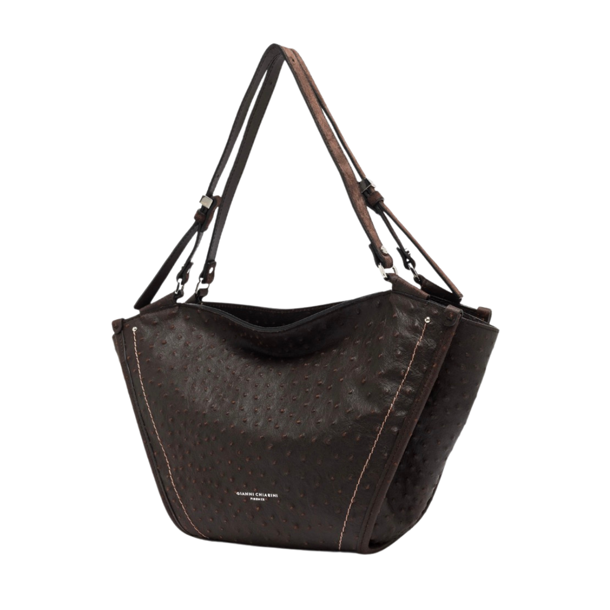 Bloom Leather Tulip Bag - Espresso
