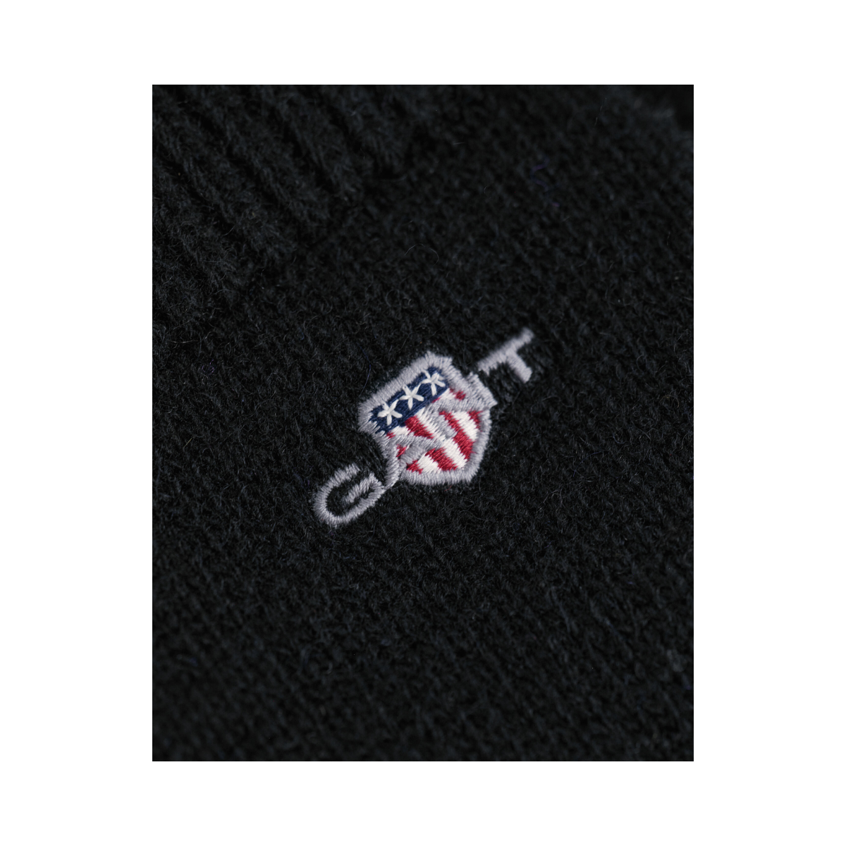 Cotton Blend Logo Gloves - Black