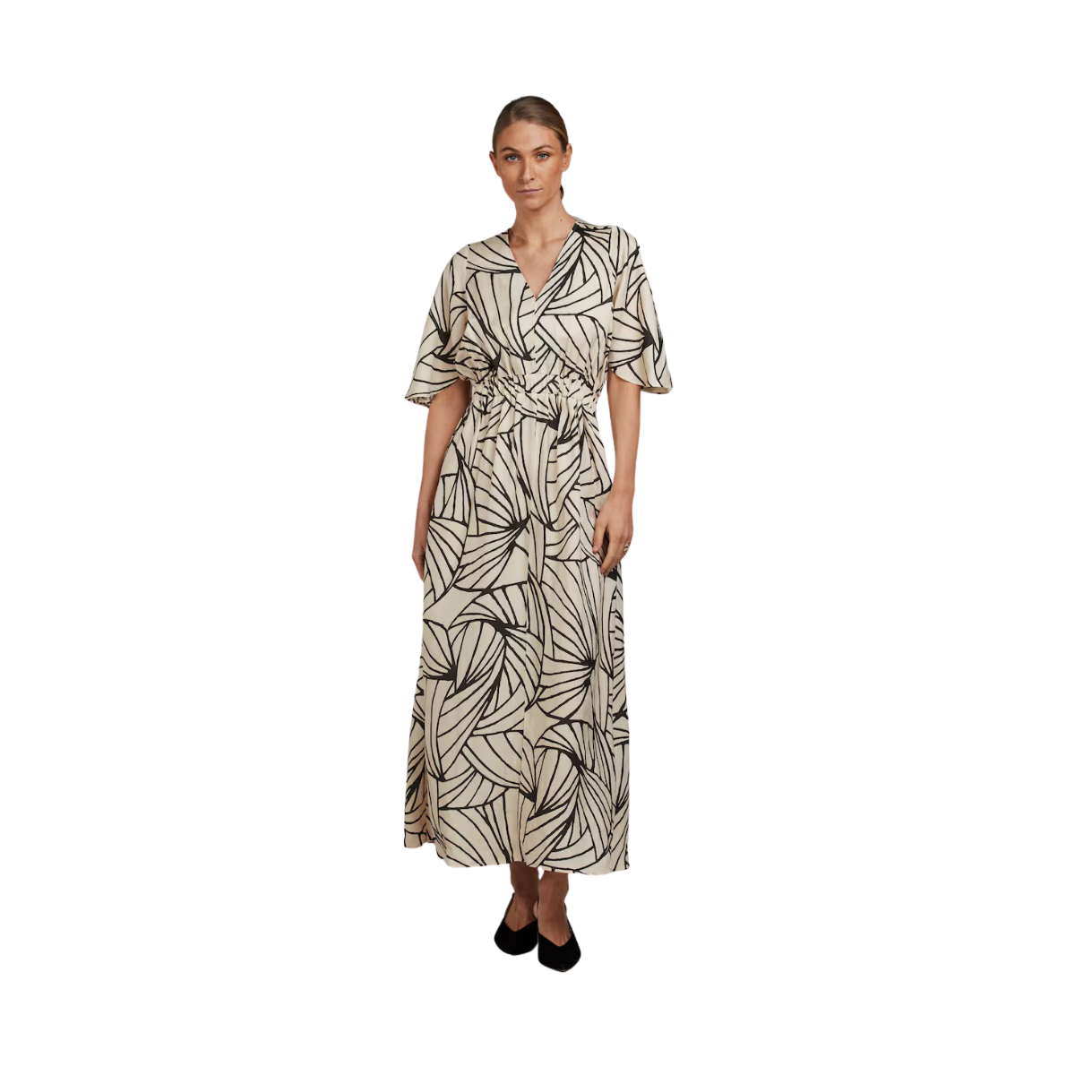 Leonora Dress - Light Beige Pattern
