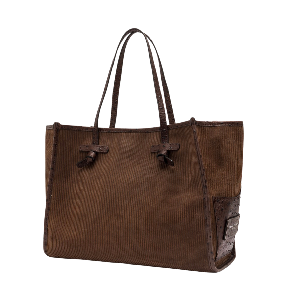 Marcella Suede Shopping Bag - Espresso