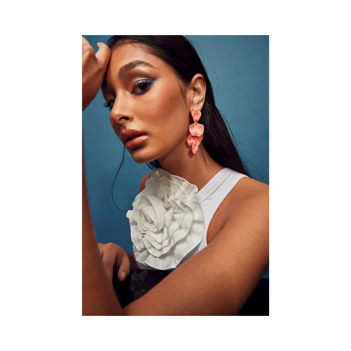Leaf Earrings - Coral