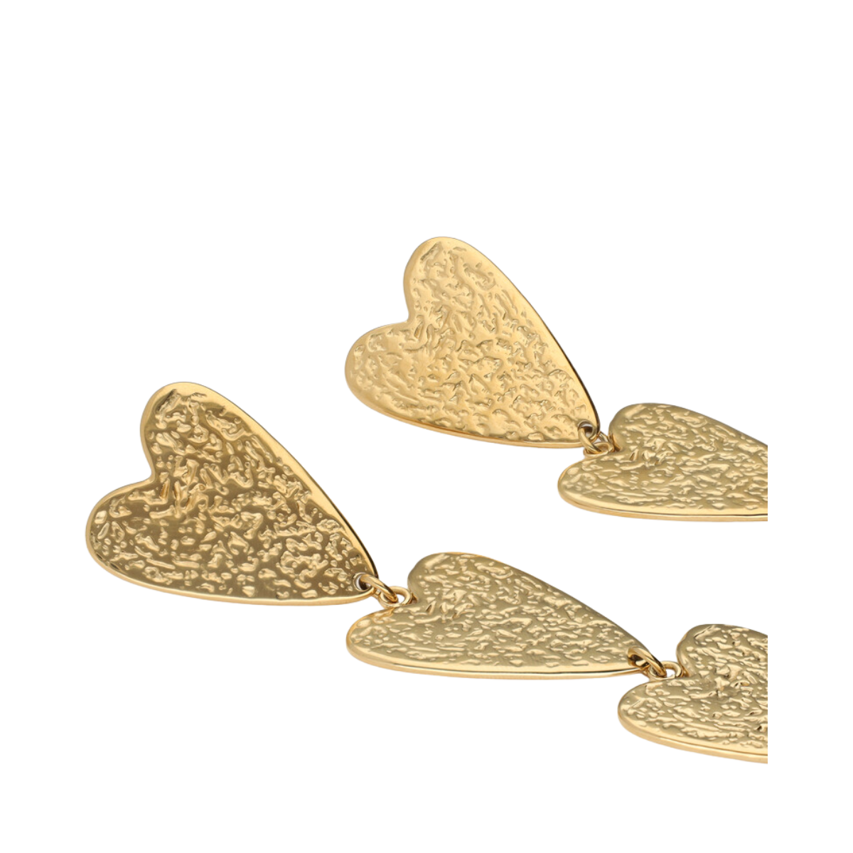 Earrings stmt 3 hearts - Gold