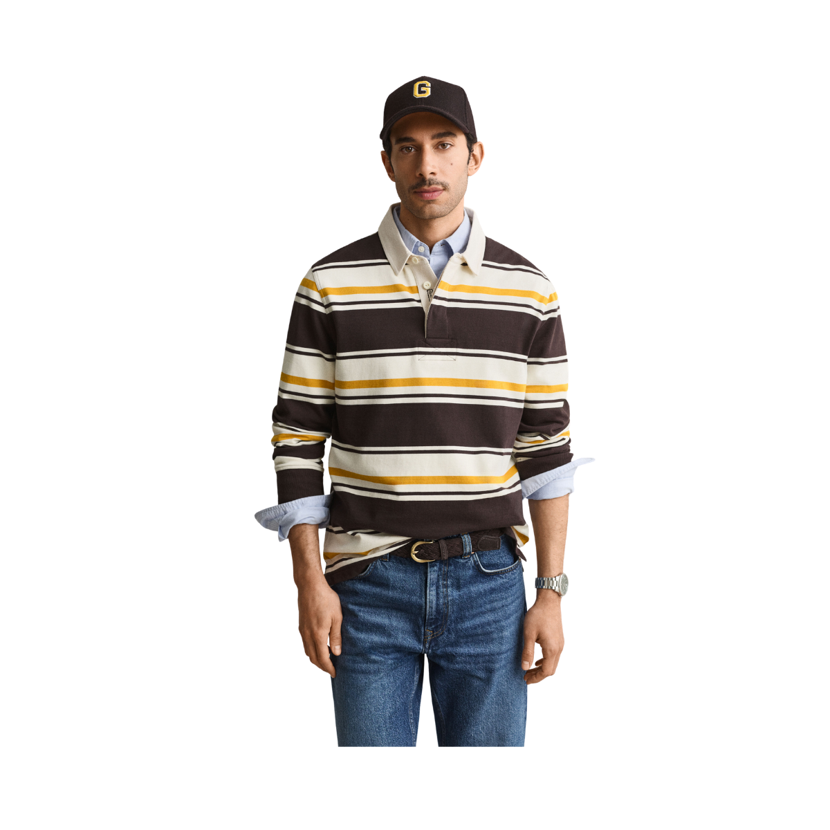 Striped Heavy Rugger - Charred Wood Brown
