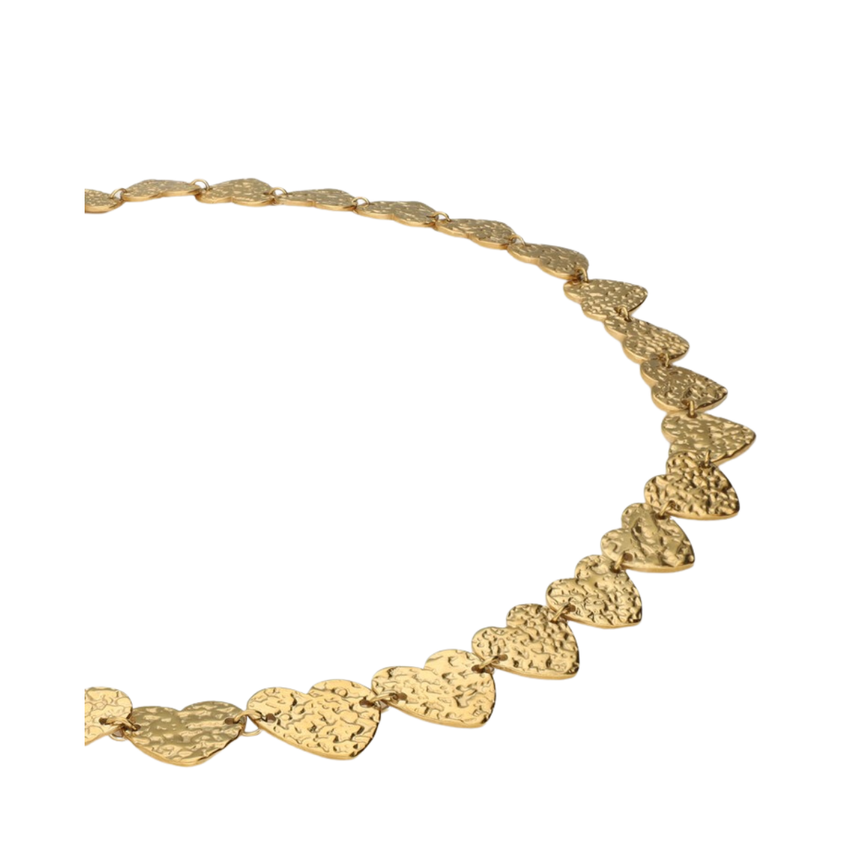Necklace hammered hearts - 1200 Gold