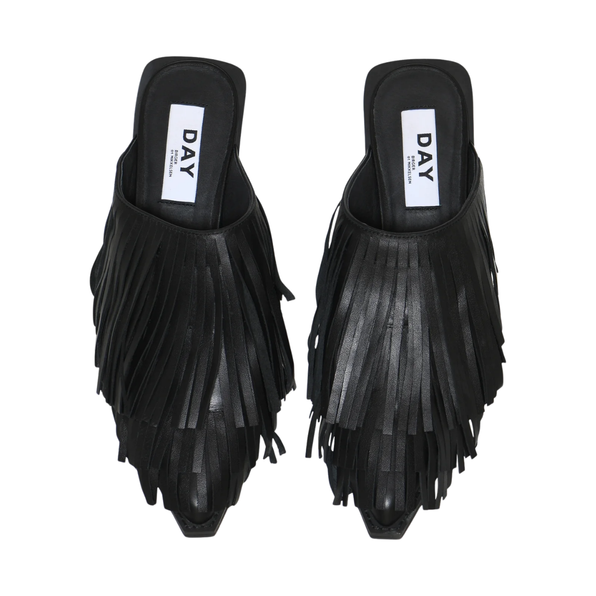 Dever Fringes Mules - Black