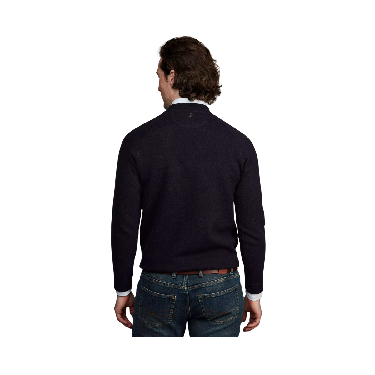 Crew Neck College Sweater - Navy