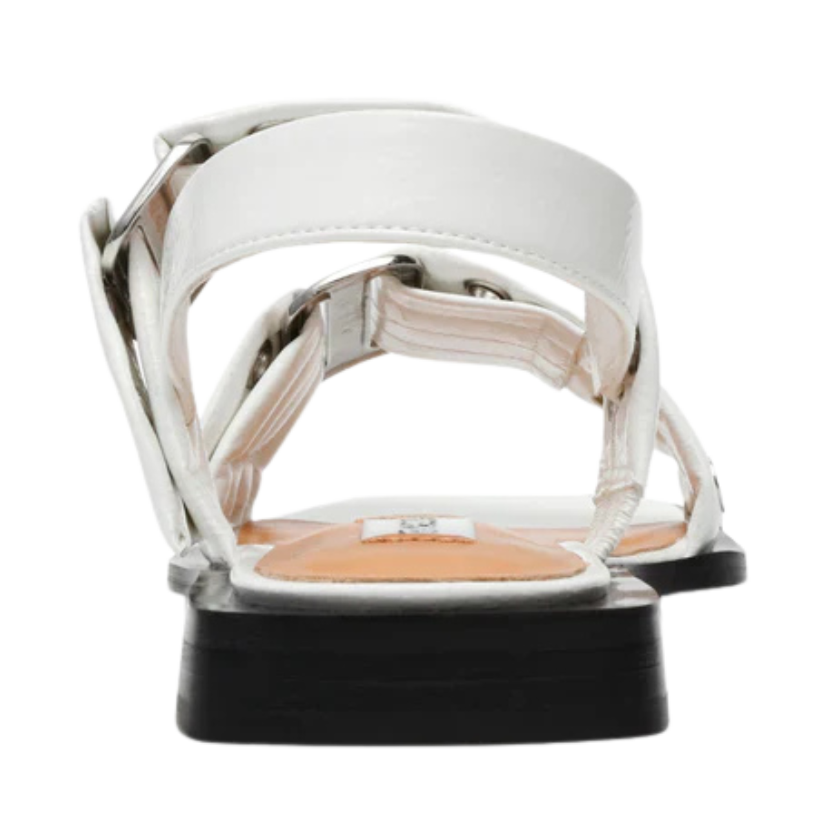 Saria-E Flat Sandals - WHITE PATENT