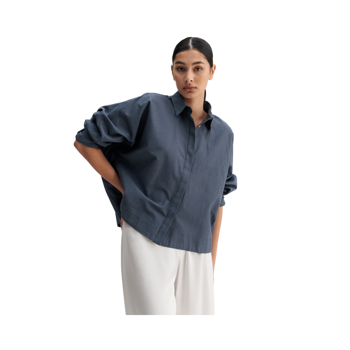 Gigi Oxford Shirt - 11 Blue Grey