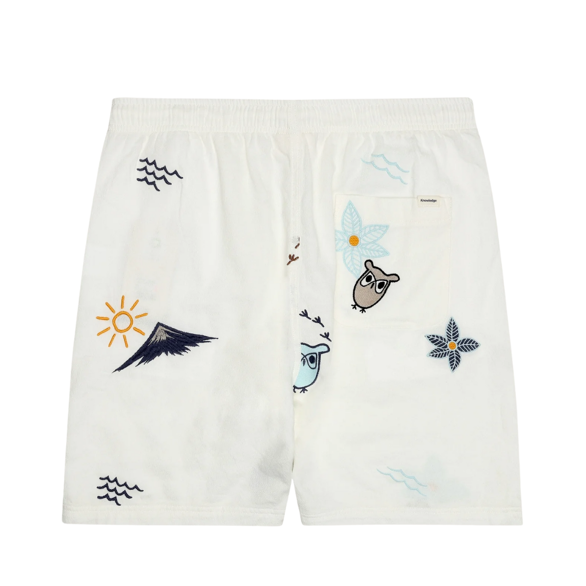 Fig Loose With Embroidery Shorts - Egret