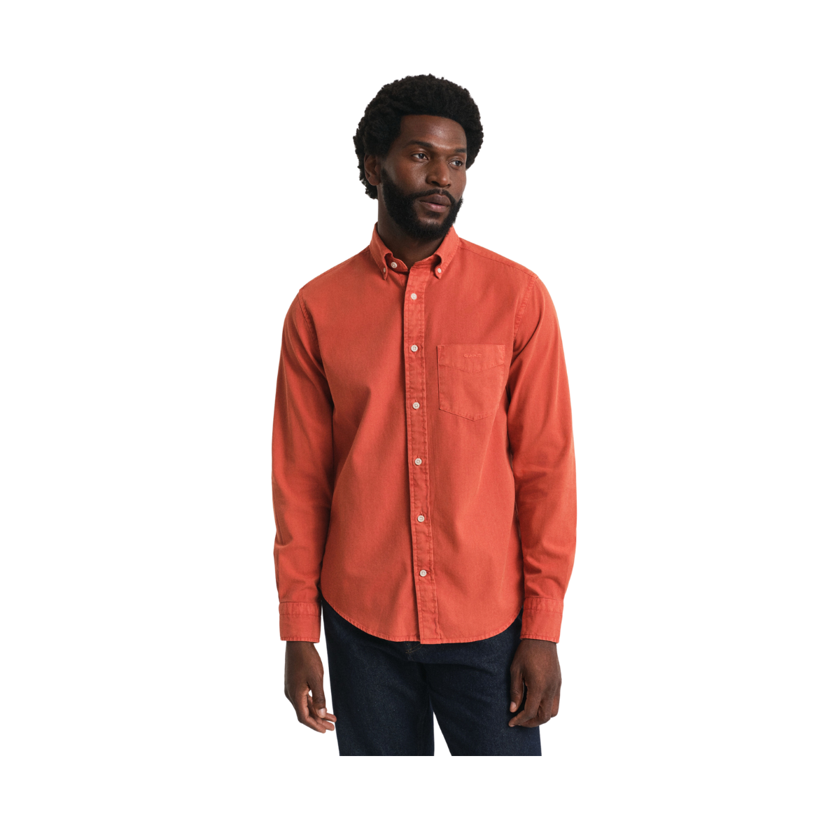 Gmnt Dyed Twill Shirt - Deep Orange