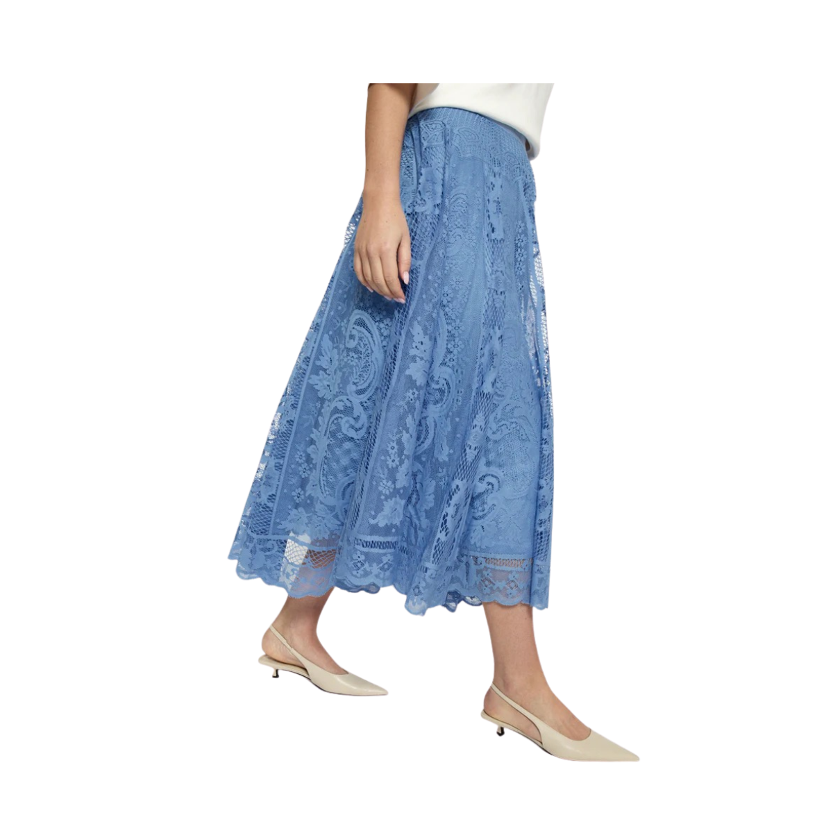 PCGreta Lace Skirt - Cornflower Blue