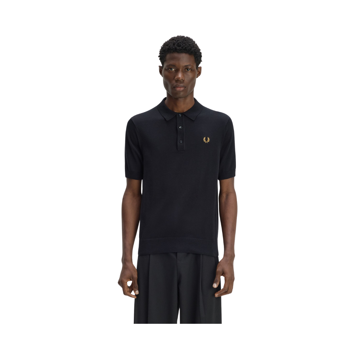 Cotton Knitted Shirt - Black