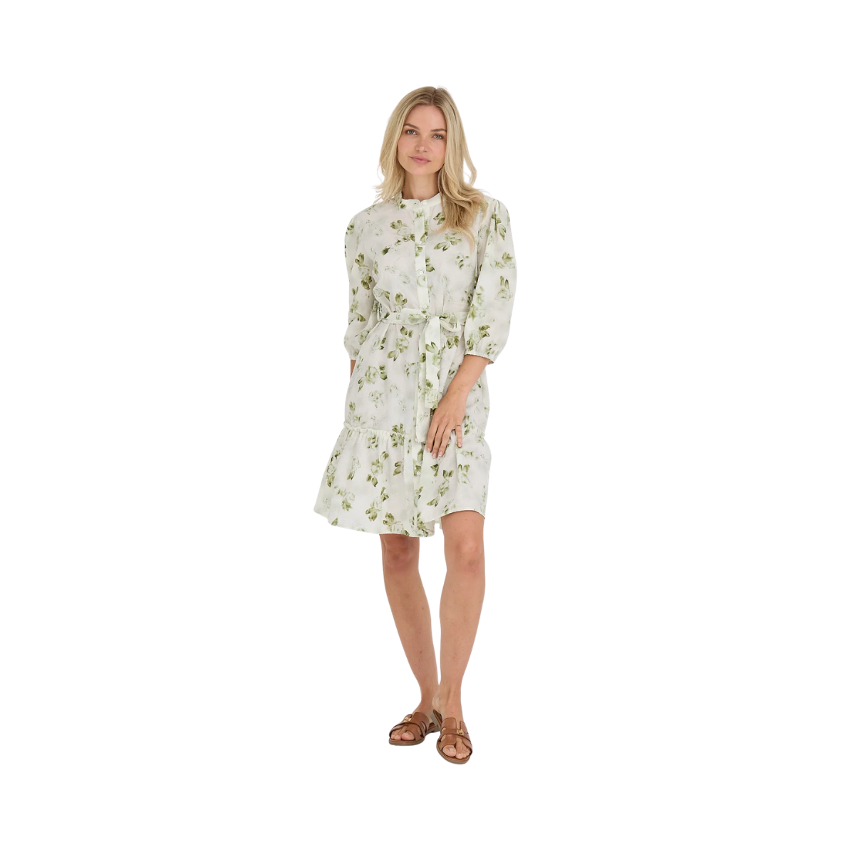 Kate Dress - Forest Green/White