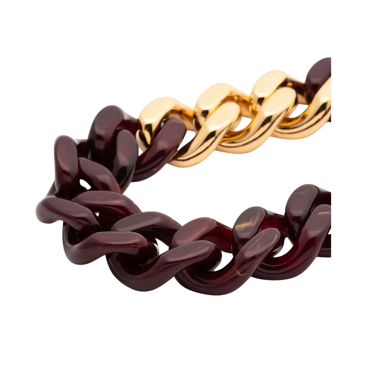 Flat Chain Necklace - Bordeaux Marble