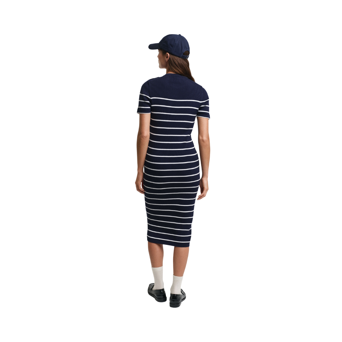 Ribbed Breton Dress - Evening Blue