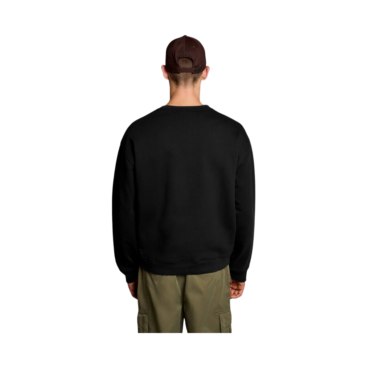 Script Heavyweight Loopback Crew Neck Sweatshirt - Jet Black