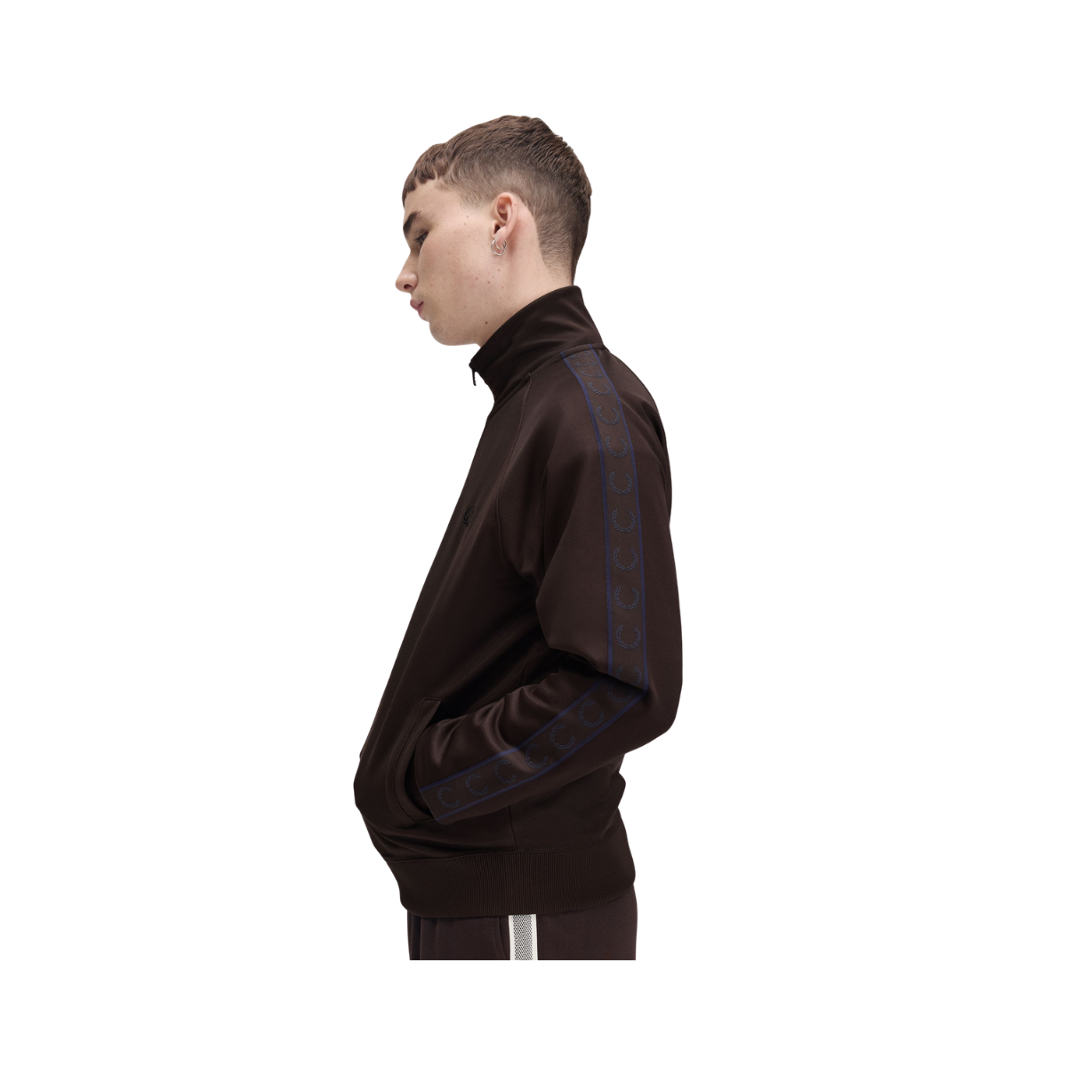Contrast Tape Track Jacket - Rich Brown