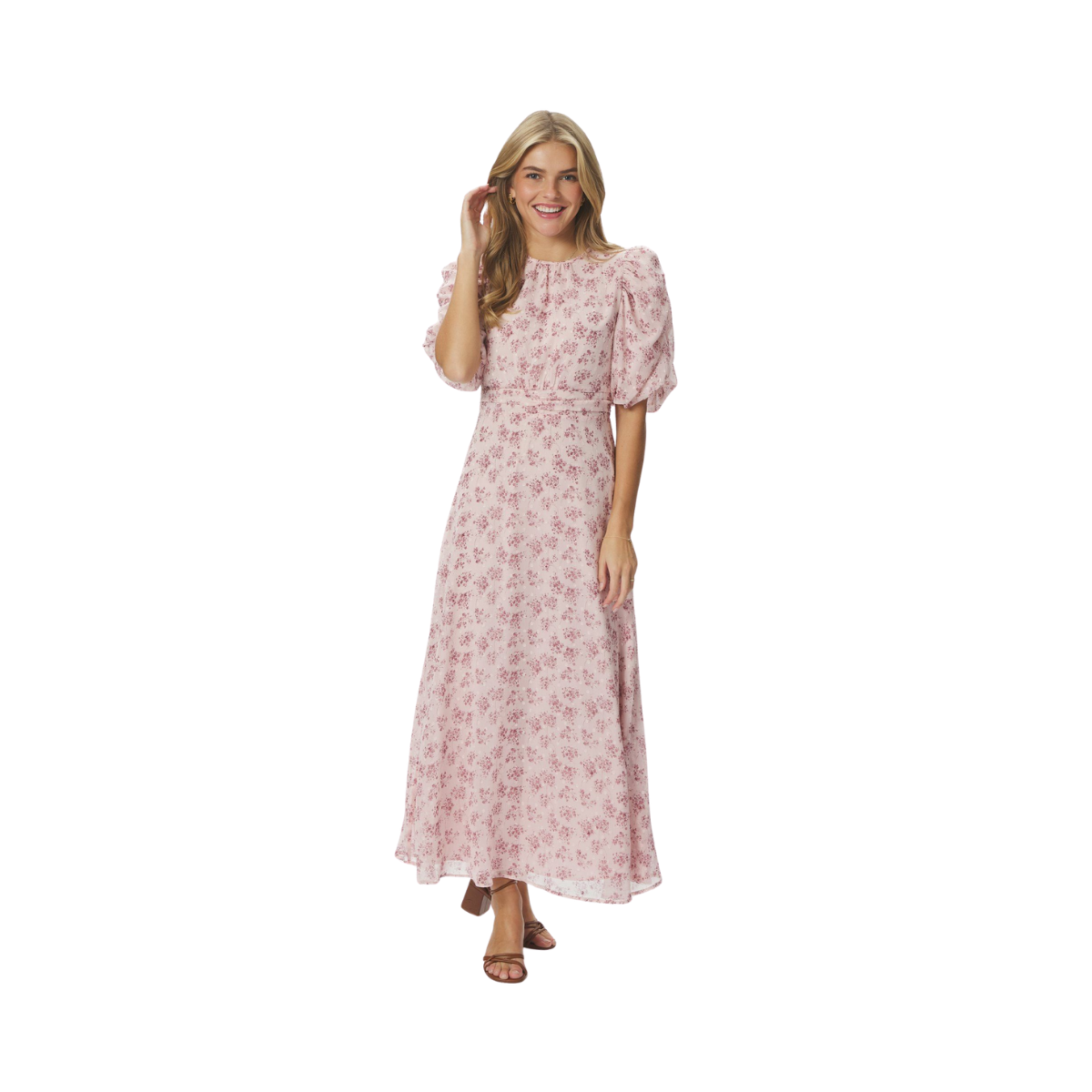 Kikka Chiffon Flower Dress - Rose