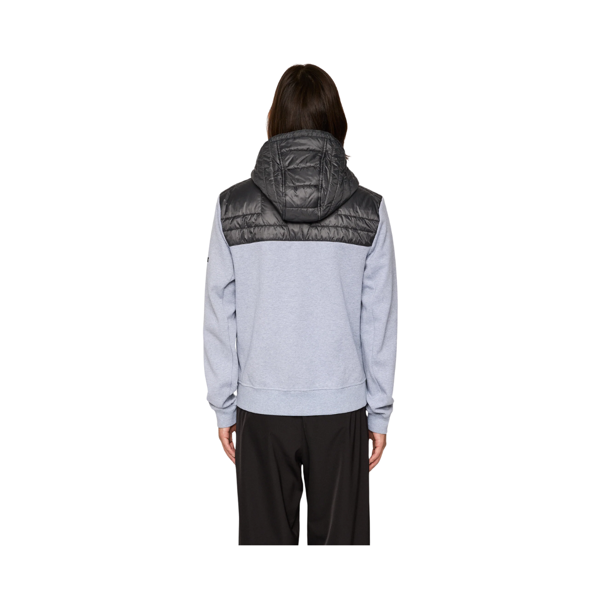 Seth Hybrid Zip Hood - Medium Grey Melange