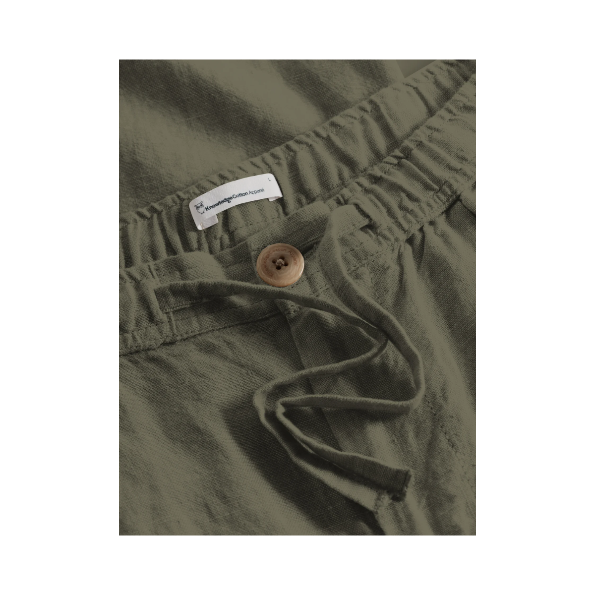 Loose linen pants - Burned Olive