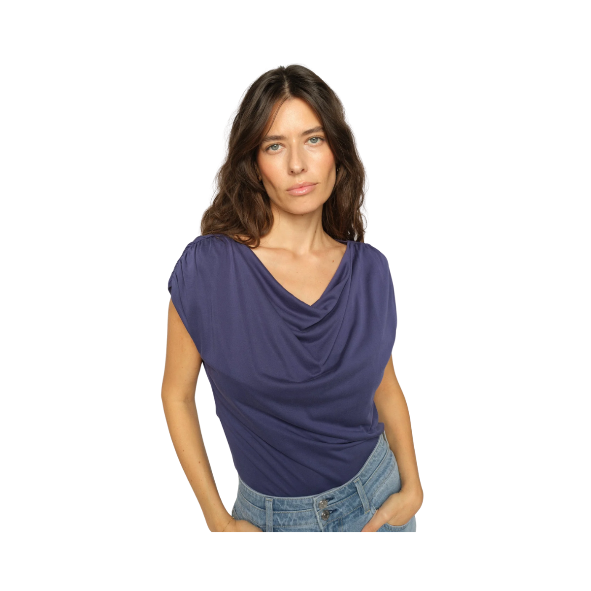 MMShima Solid Sleeveless Tee - Crown Blue