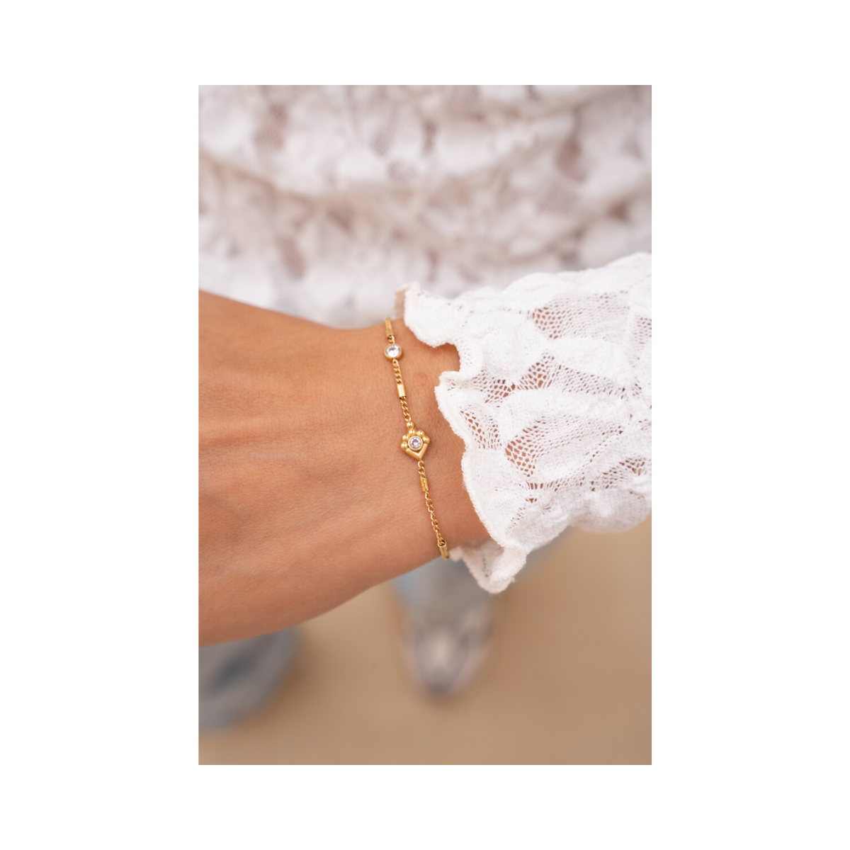 Bracelet tubes strass - Gold