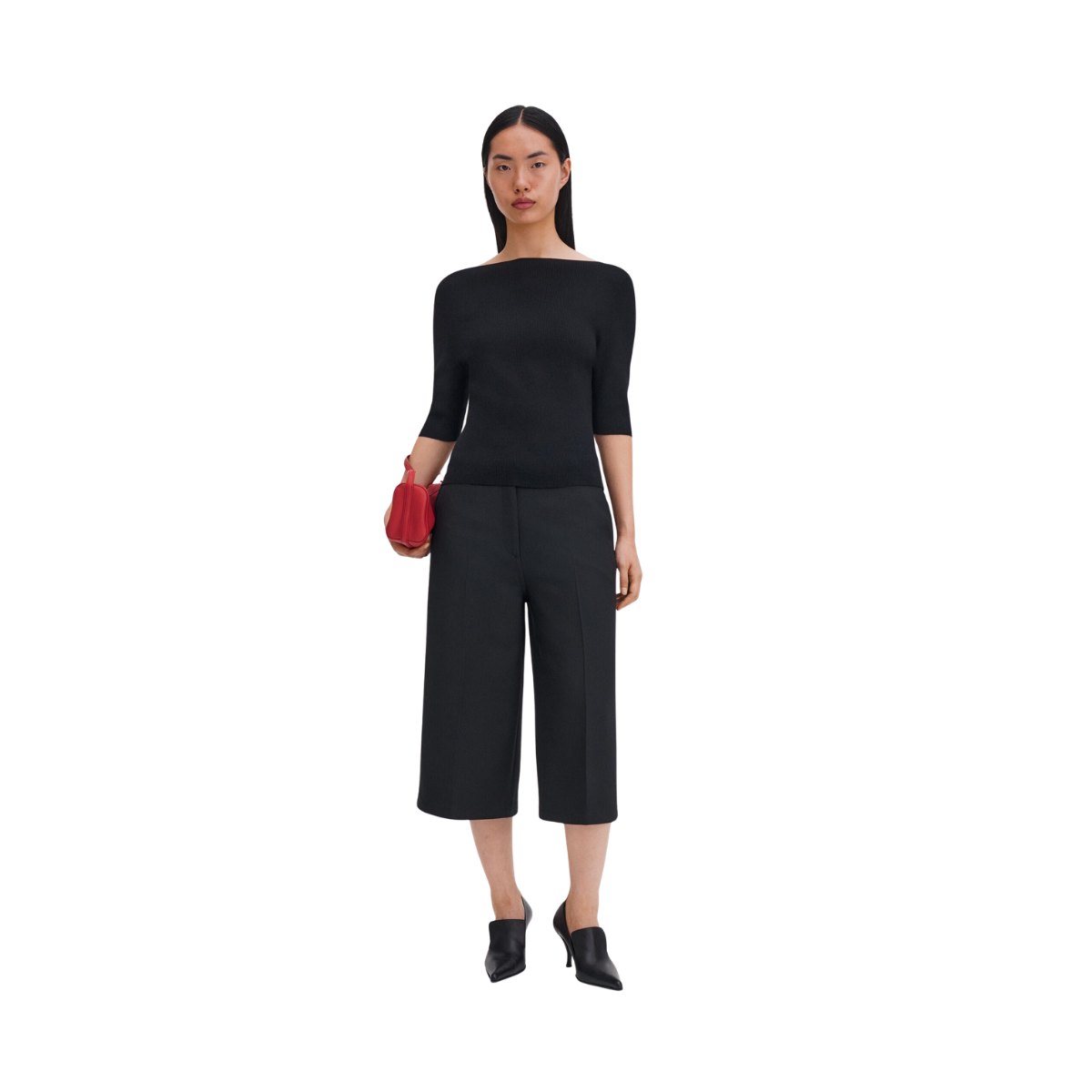 Boatneck Rib Top - Black
