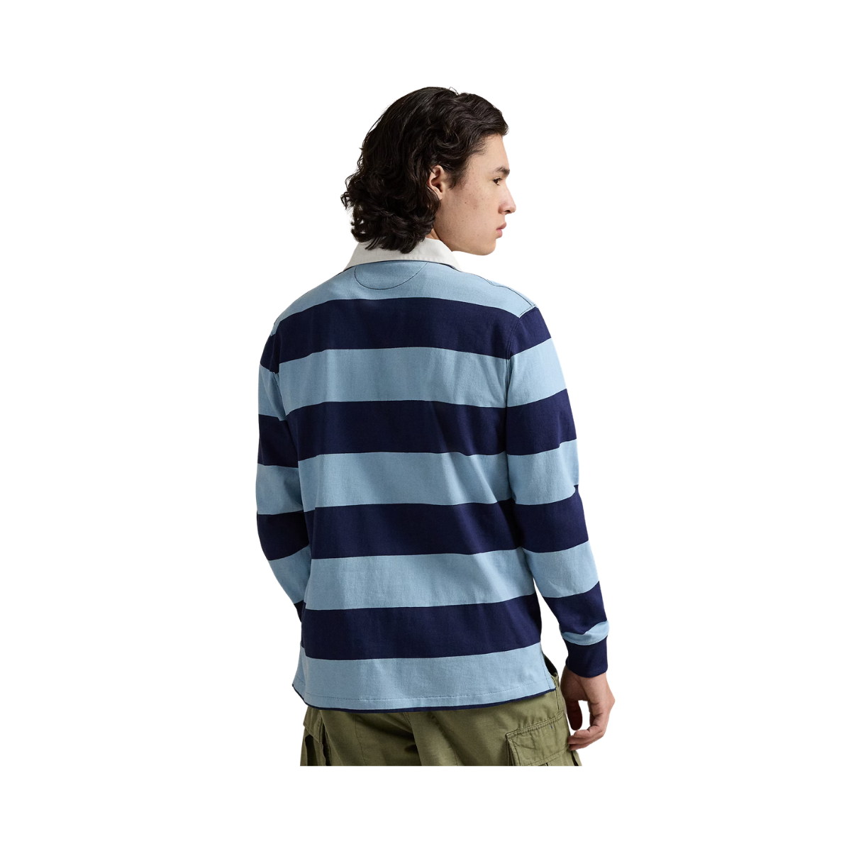 Classic Striped Rugger - Powder Blue/Newport Navy