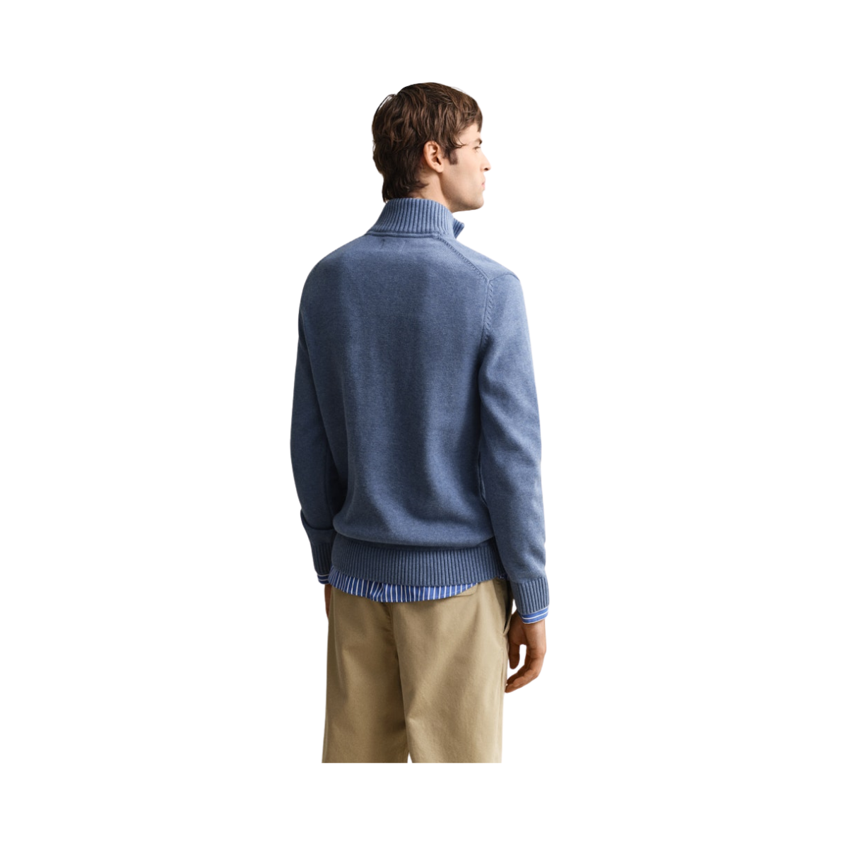 Casual Cotton Halfzip - Denim Blue Melange