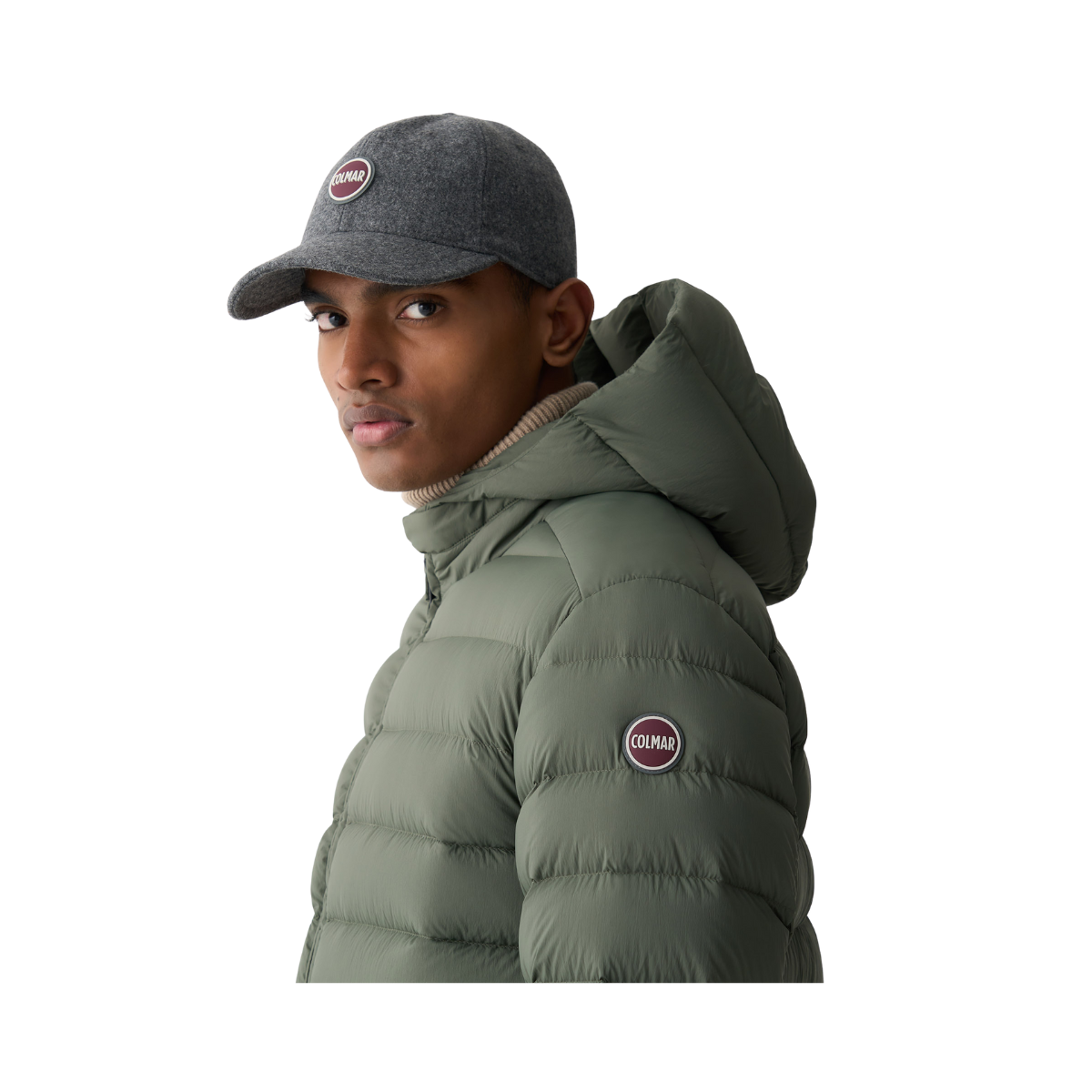 Mens Down Jacket with Hood - Underwood-Muddy