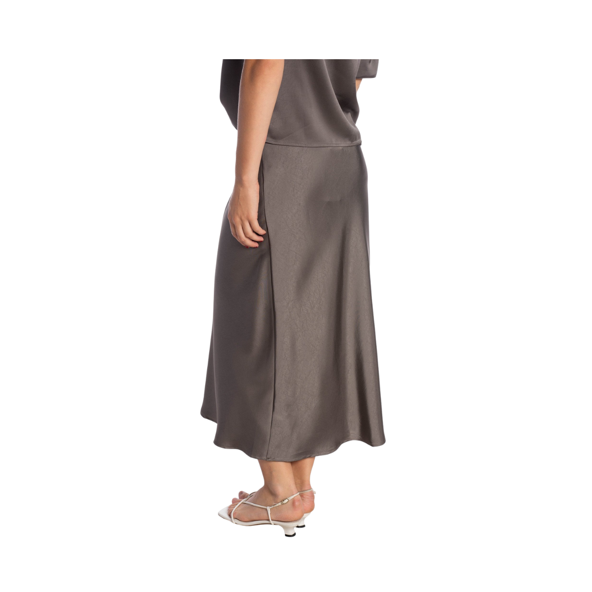 Innell Heavy Sateen Skirt - Warm Grey